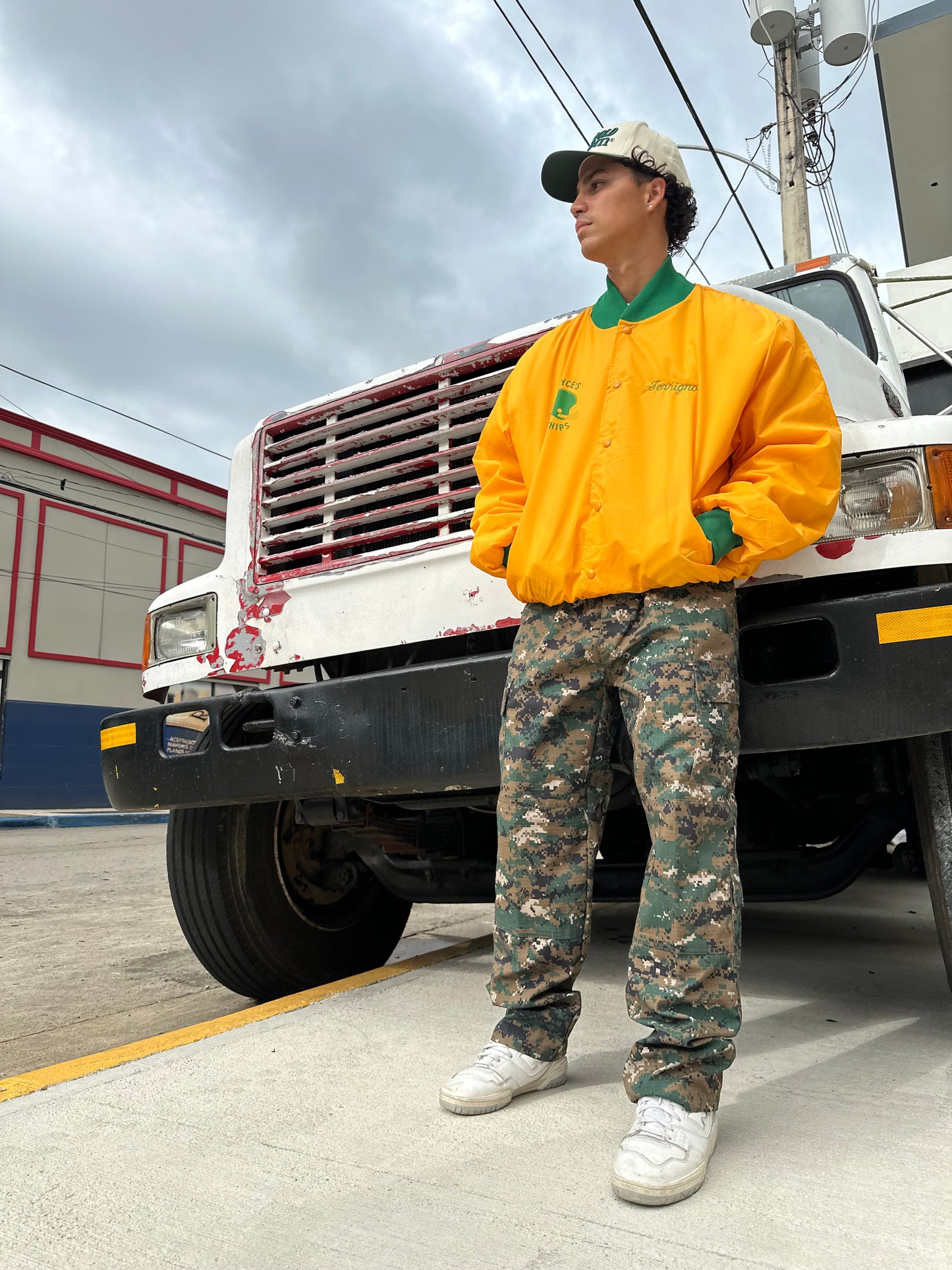 Yellow Bomber jacket fit