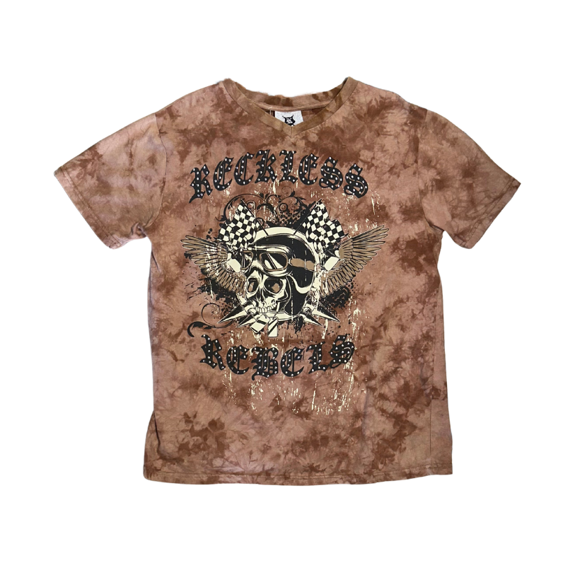 Skulls y2k Brown Tee