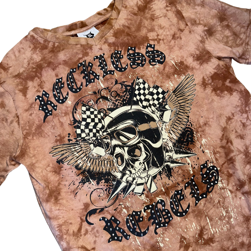 Skulls y2k Brown Tee