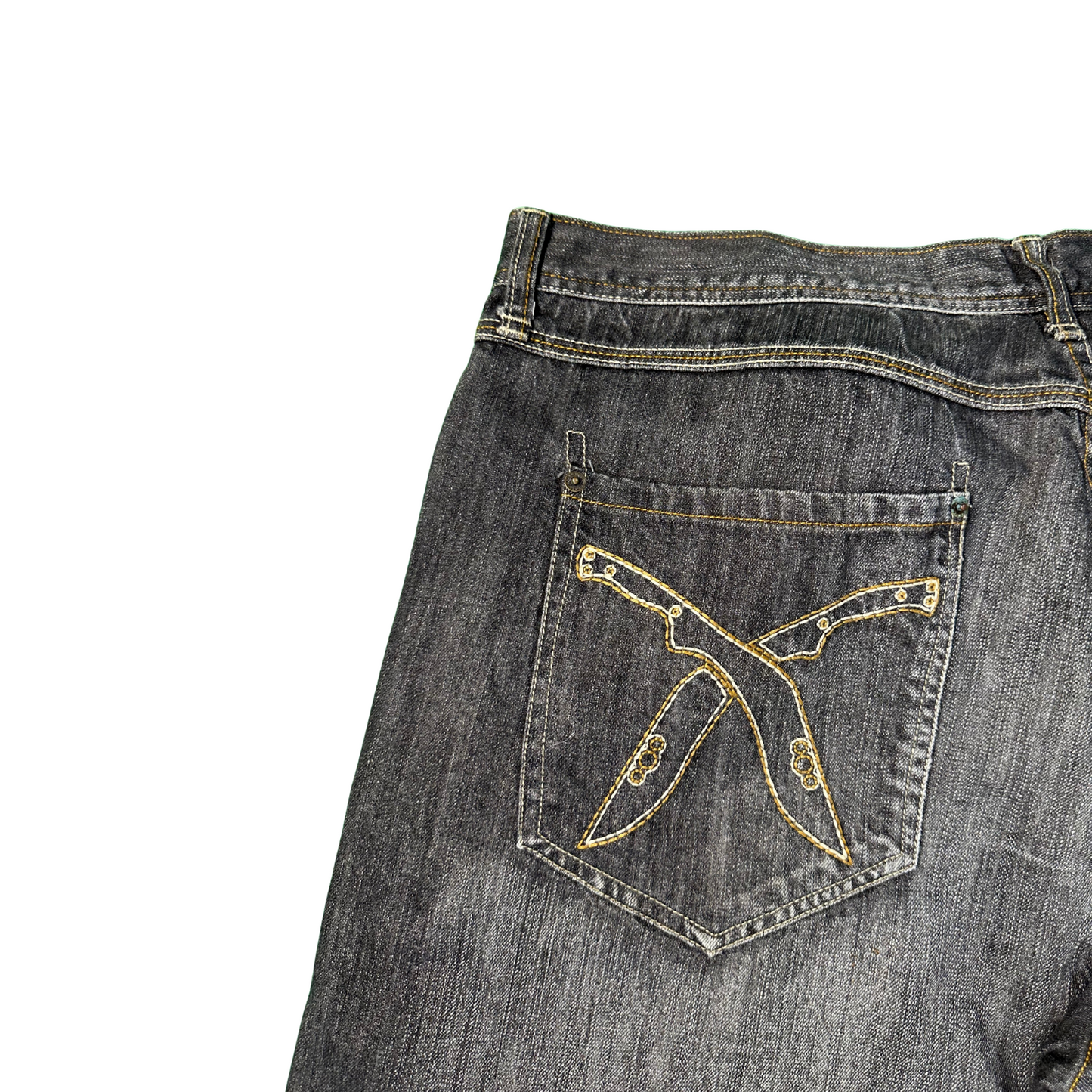 Denim Jort Embroidered