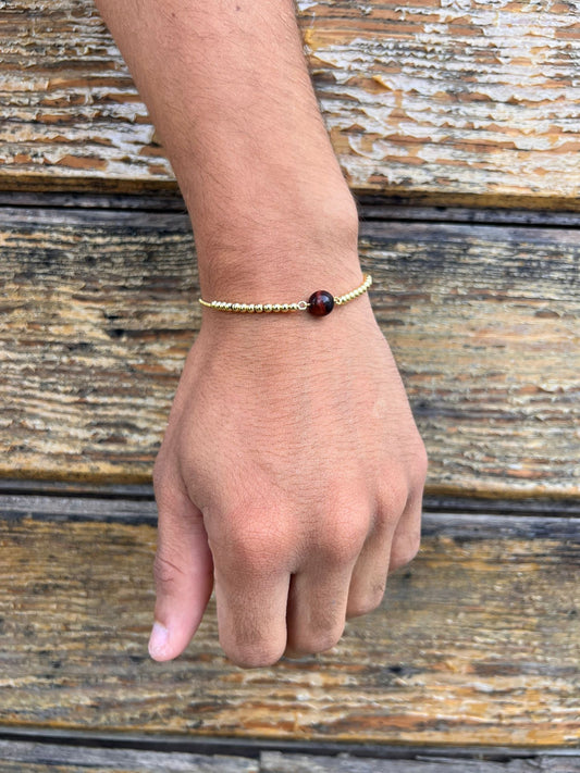 Red Tiger Eye Adjustable Bracelet