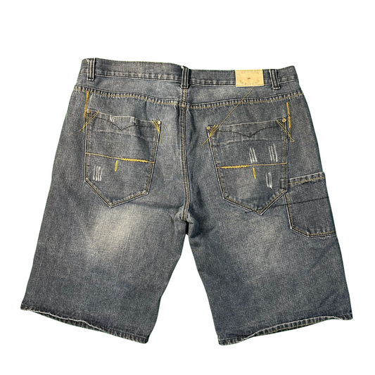 Distressed Denim Jort