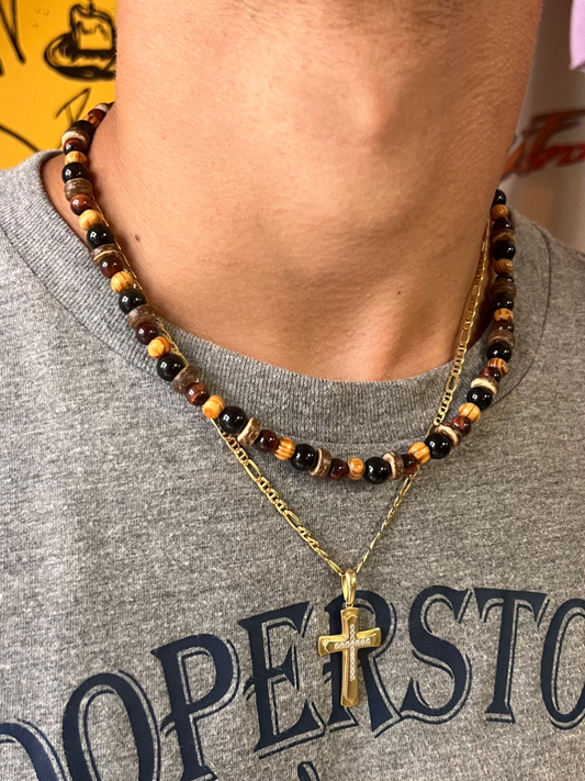 Onyx Red Tiger Eye Necklace