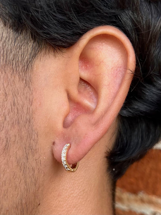 Zirconia hoop earrings